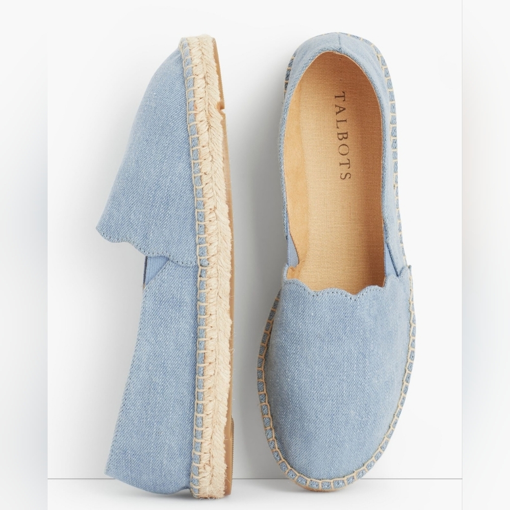 Izzy Denim Espadrilles TALBOTS WOMENS SZ 9 SUMMER SLIP ONS BOHO CASUAL